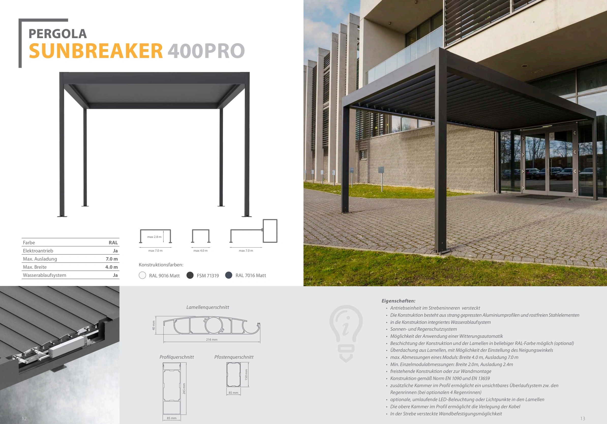 Pergola Sunbreaker 400PRO